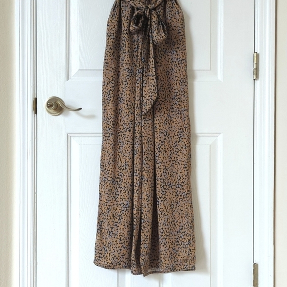 Greylin Anthropologie Galena Surplice Short Sleeve Wide Leg Jumpsuit Honey XS - Picture 8 of 16